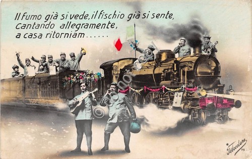 Cartolina treno con - -,