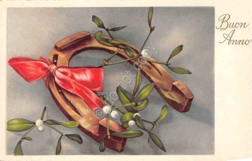 Cartolina buon anno illustrata - buon,