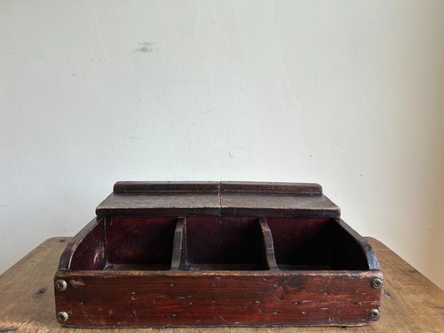 Antique wooden desk tidy - antique,