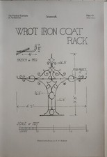 Stampa Di Architettura 1915 Ferro Battuto Appendino A Muro H. A. McQueen