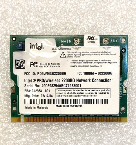 Intel pro wireless - intel, 2200bg
