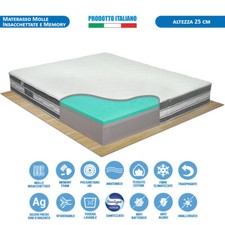 Materasso molle insacchettate e memory matrimoniale sfoderabile alcantara h25