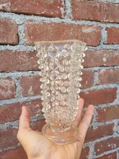 Antico art Deco' Vaso porta fiori vetro rostrato soffiato Ercole Barovier Toso 