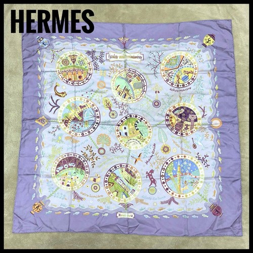 HERMESSilkScarfCarre90Mediterr