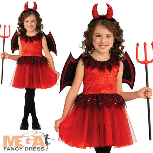Costume diavolo rosso bambina - costume,