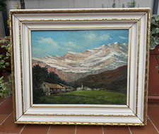 ANTICO DIPINTO AD OLIO - PAESAGGIO ALPINO - MONTAGNA - FIRMA "SESSA. A." - '900
