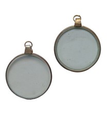 *HH* 2 Cornicette Cornice Portafoto Frame Porta Foto Ciondolo Vetro Decoupage 