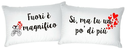 Coppia federe letto con stampa