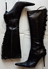 Stivali donna Eclat, nero, Hginocchio, pelle capretto, tacco stiletto 12 cm, N37