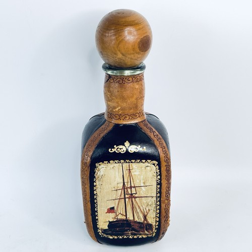 Leather wrapped bottle - leather, italy
