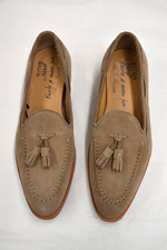 Scarpe uomo KITON mocassino scamosciato beige nuove senza scatola taglia uk 9 us 10 eu 43