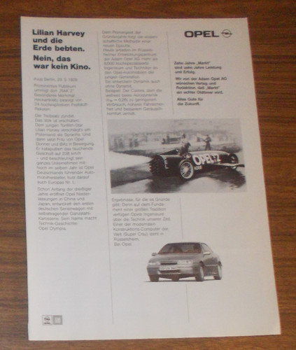 Rara pubblicità opel rak - rara, &