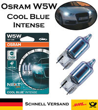 2x Osram Cool Blue Intense W5W 12V T10 2825CBN-02B Next Gen bianco lampada di ricambio
