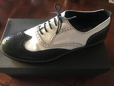 Scarpe da uomo n. 45 stile vintage bicolore Bianco e Nero