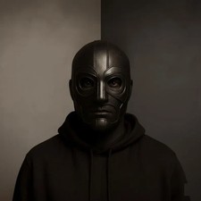 Black Leather Masquerade Mask