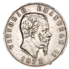 ITALIA REGNO D'ITALIA Vittorio Emanuele II 5 Lire 1872 Milano - Argento Silver