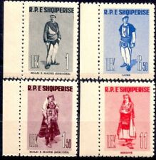 Albania 1961 Costumi Nazionali Abbigliamento Tessile Design Folklore 4v Set MNH