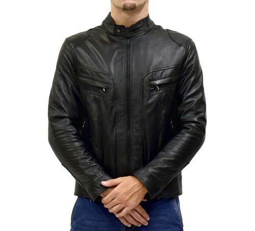 Giubbotto uomo vera pelle nero - uomo,