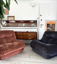 coppia poltrone vintage Anni 70 “Nuvolone” di “Rino Maturi” Per Mimo De Padova