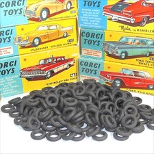 Pneumatici Corgi Toys 15mm battistrada nero anni 50/60 berlina e camion leggero Y011