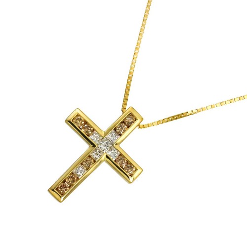 Collana damiani croce diamanti - collana,