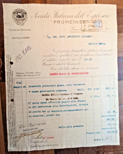 1926 genova fattura - 1926,