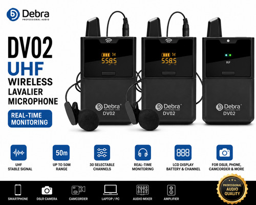 Debra dv02 uhf microfono - debra,