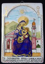 PIASTRA MATTONELLA METAURO URBANIA 1958 FEDERICO MELIS MADONNA CERAMICA POTTERY