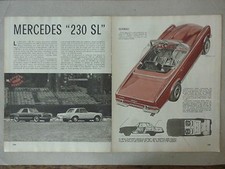 *  ARTICOLO PROVE SU STRADA MERCEDES 230 SL  --  1965