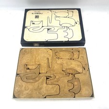 Gioco Didattico Puzzle vintage Danese Milano Design Enzo Mari 16 animali '70 box