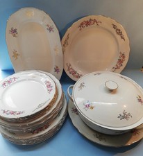 Richard Ginori Antico 22 PIATTI FIORI BORDO FILO ORO PORCELLANA ARISTON VINTAGE 