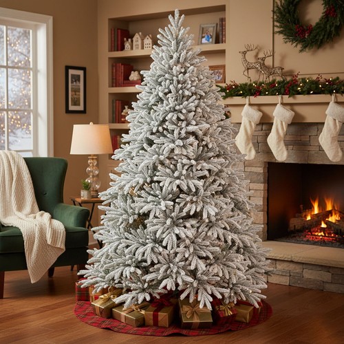 Albero natale innevato - albero,