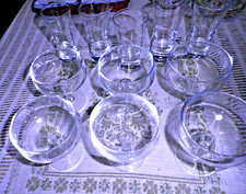 6 Calici Vetro ( tipo Rosso Antico ) + 5 bicchieri grappa - Vintage anni 70. R