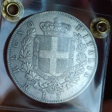 Moneta Silver 5 Lire 1876 Roma
