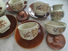 Servizio The in Porcellana Annaburg e cucchiaini in argento antico