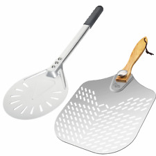Pala Pizza Forata Alluminio 35x30 manico pieghevole + Paletta ruota pizza 8"