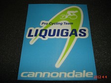 1 ADESIVO/DECALCOMANIA AUTENTICO CANNONDALE LIQUIGAS PRO BIKE CYCLING TEAM #2
