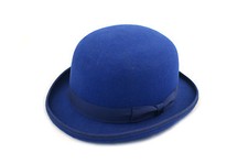 Cappello con ciotola in raso blu reale di alta qualità 100% lana foderato taglie da S a XL
