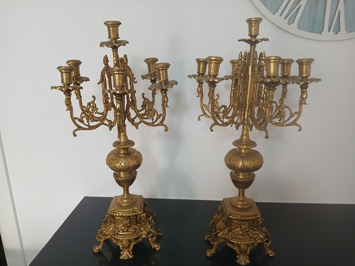 Coppia antichi candelabri - coppia,