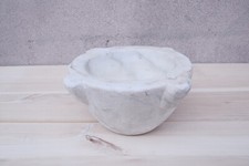 Antico mortaio in marmo Carrara 24 cm Vecchio pestello in pietra primi 900