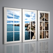 QUADRI MODERNI POLIGNANO A MARE II  WINDOW  ARREDAMENTO CASA  STAMPA SU TELA  
