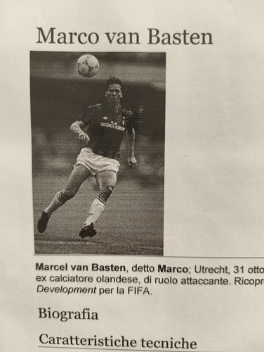 Autografo calciatore marco van - calciatore,