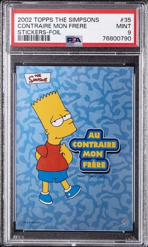 2002 bart simpson psa - 9, topps