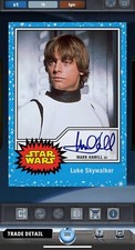CARTOLINA DIGITALE vintage anni 1977 EPIC blu firma Luke/Mark Topps Star Wars Trader