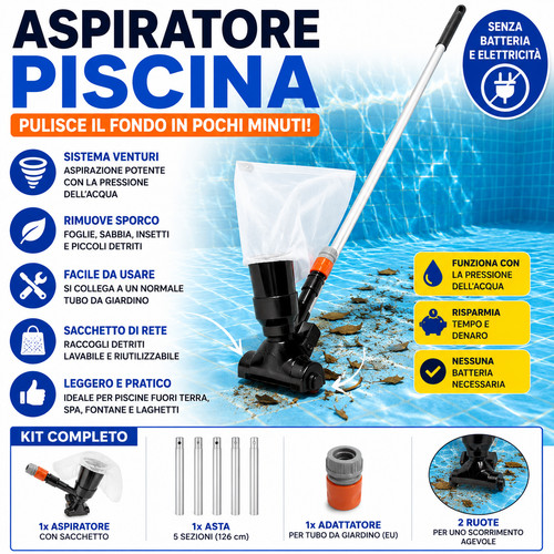 Aspiratore piscina venturi con - aspiratore,