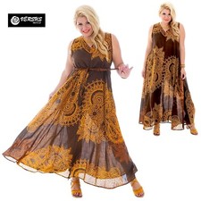 Vestito Lungo Donna Curvy Cotone Moda Francese Oversize Maxi Dress AVMAXIP06B