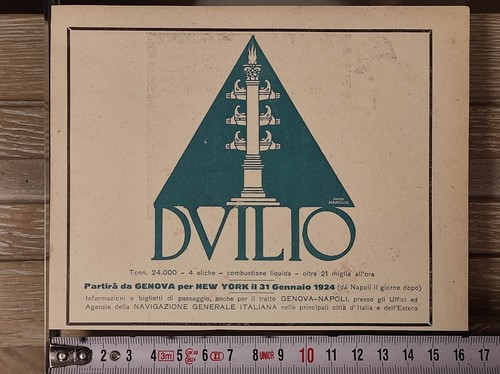 Pubblicità 1923 nave - , duilio