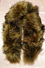 Collo stola sciarpa vintage pelliccia marrone marmotta nuovo con bottoni interni