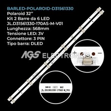 KIT 2 BARRE STRIP 6 LED TV