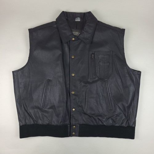 Gilet pelle vintage tipo - , a-2
